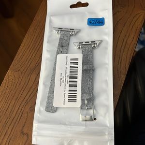 Light gray thin canvass Apple Watch band.  New.